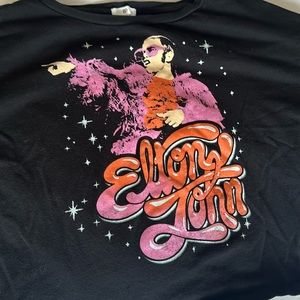 Elton John black crop top T-shirt
